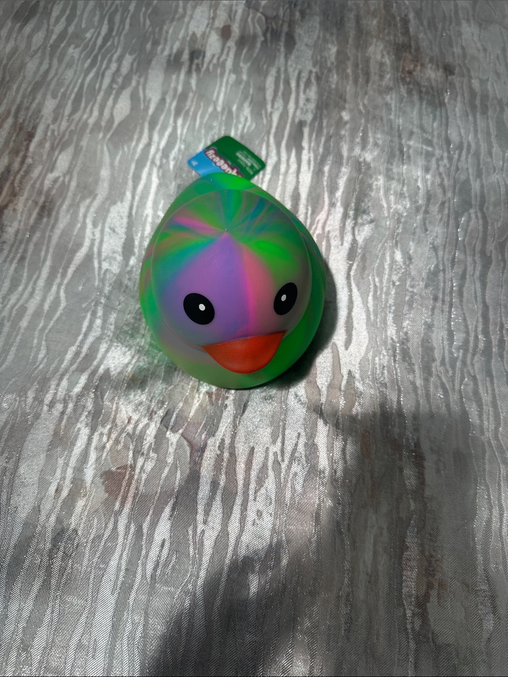 Squeeze Multicolor Rainbow Duck Stress Ball - Green, Purple, Pink, Orange
